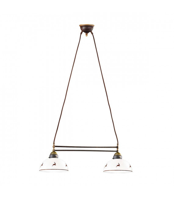Suspension style cosy NONNA laiton antique 2 ampoules