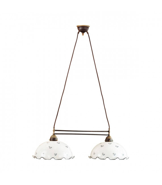 Chandelier style cosy NONNA laiton antique 2 ampoules