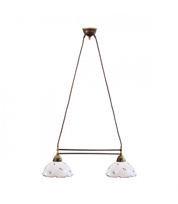 Chandelier style cosy NONNA laiton antique 2 ampoules