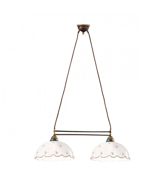 Chandelier style cosy NONNA laiton antique 2 ampoules