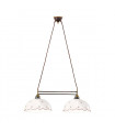 Chandelier style cosy NONNA laiton antique 2 ampoules