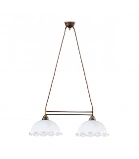 Accoglienti candelabri NONNA in ottone anticato 2 lampadine