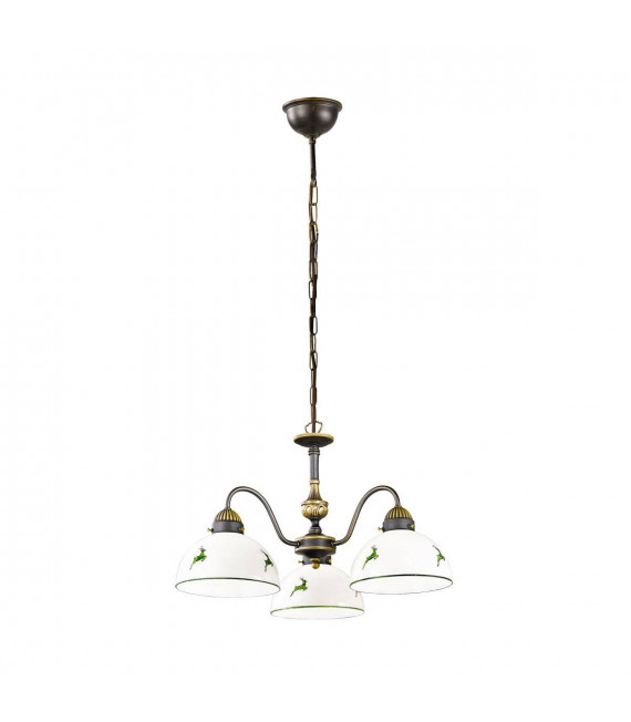 Candeliere accogliente stile NONNA ottone antico 3 lampadine