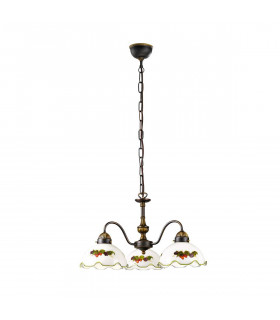Candeliere accogliente stile NONNA ottone antico 3 lampadine