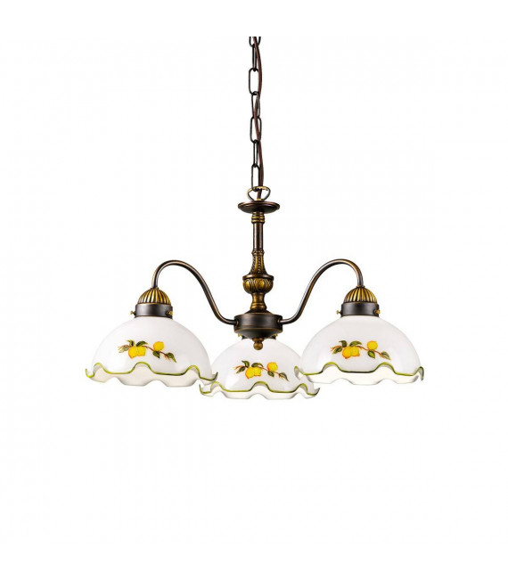 Chandelier style cosy NONNA laiton antique 3 ampoules