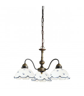 Candeliere accogliente stile NONNA ottone antico 3 lampadine