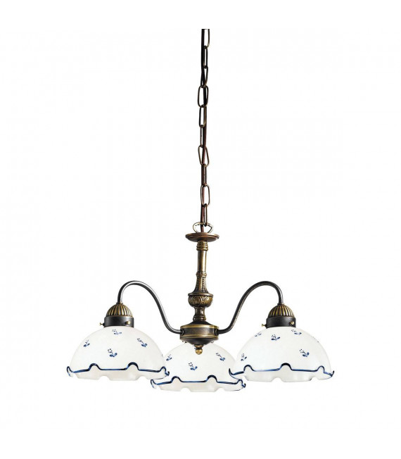 Chandelier style cosy NONNA laiton antique 3 ampoules