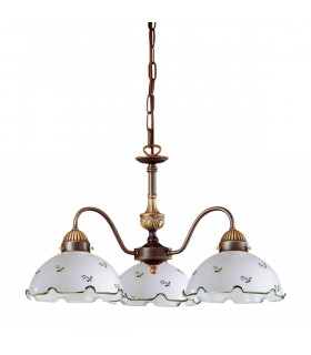 Candelabro estilo acogedor NONNA latón antiguo 3 bombillas