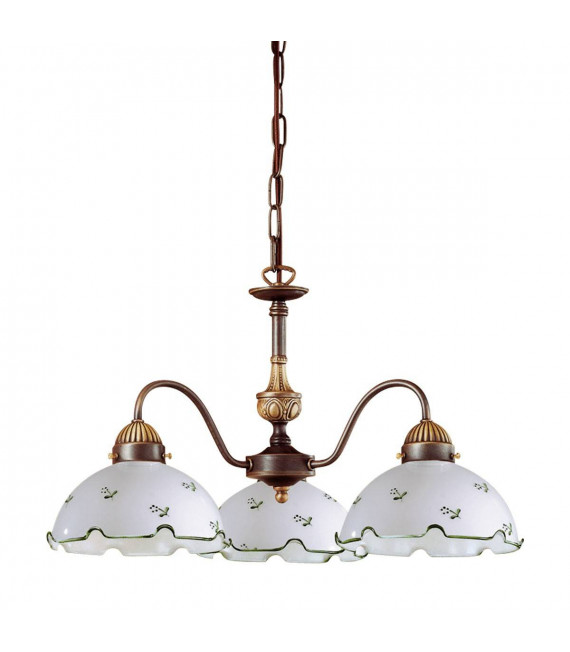 Candeliere accogliente stile NONNA ottone antico 3 lampadine