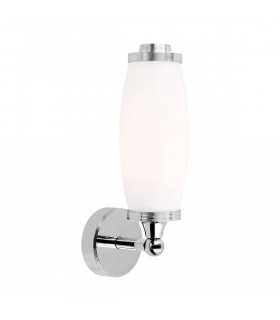 Lampada da parete Dryden5, cromata e vetro