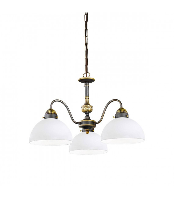 Chandelier style cosy NONNA laiton antique 3 ampoules