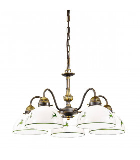 Candeliere accogliente stile NONNA ottone antico 5 lampadine