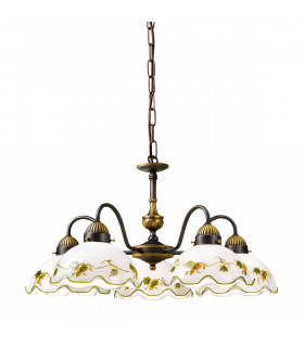Candeliere accogliente stile NONNA ottone antico 5 lampadine