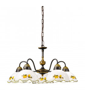 Candeliere accogliente stile NONNA ottone antico 5 lampadine