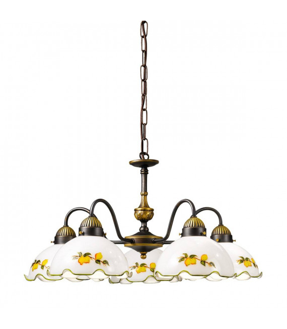 Chandelier style cosy NONNA laiton antique 5 ampoules