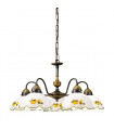 Chandelier style cosy NONNA laiton antique 5 ampoules