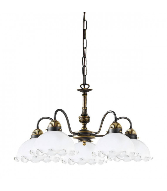 Chandelier style cosy NONNA laiton antique 5 ampoules