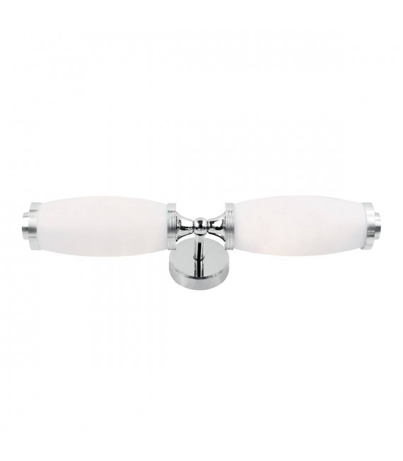 Eliot1 Wandleuchte, Chrom und Glas