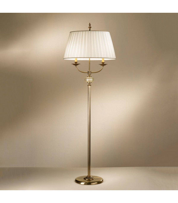 Klassische Stehlampe ASCOT Antik Messing 2 Glühbirnen