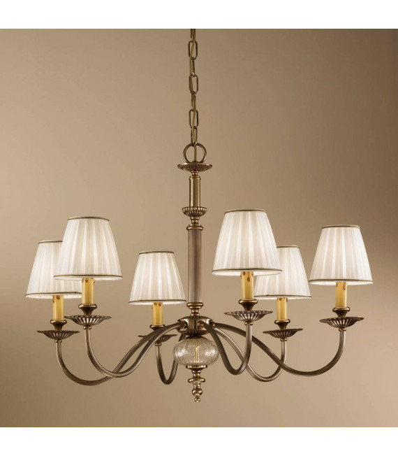 Lampadario classico ASCOT ottone antico 6 lampadine