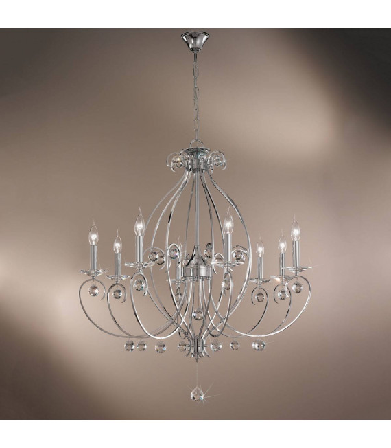 Candelabro clásico CARAT cromo 8 bombillas