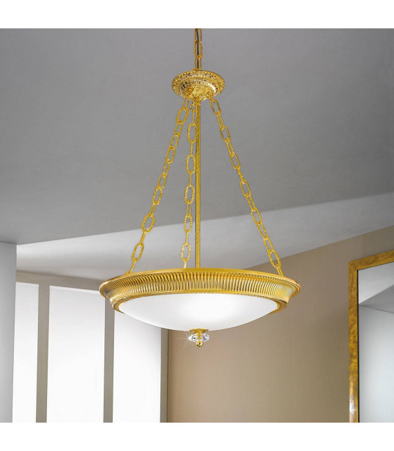 Klassische Pendelleuchte MILORD 24 Carat Gold 3 Glühbirnen