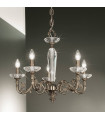 Chandelier classique CONTARINI laiton antique 5 ampoules