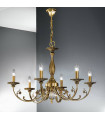Chandelier classique PISANI laiton antique 6 ampoules