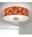 Plafonnier design EMOZIONE Or 24 Carats 6 ampoules