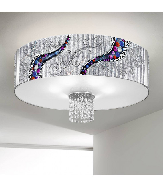 EMOZIONE Designer Deckenleuchte Chrom 6 Lampen
