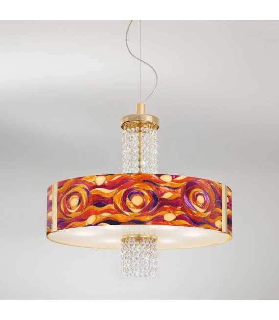 Lampada a sospensione design EMOZIONE 24 carati in oro 6 lampadine