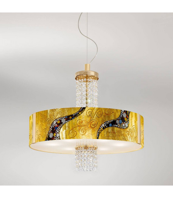 Design Pendelleuchte EMOZIONE 24 Karat Gold 6 Glühbirnen