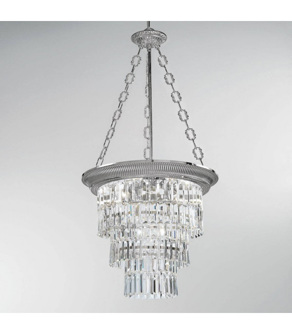Chandelier classique MILORD CRYSTAL chrome 4 ampoules