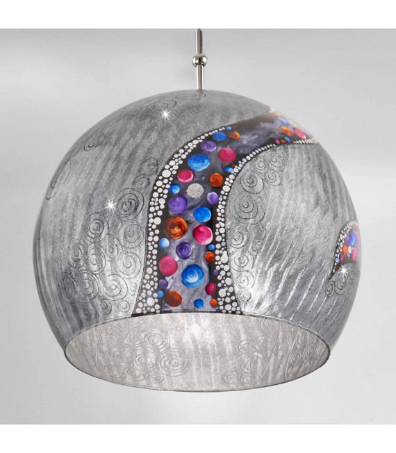 Lampada a sospensione design LUNA cromata 1 lampadina