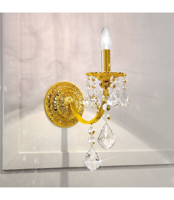 Applique murale classique PISANI CRYSTAL or Français 1 ampoule