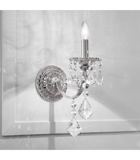 Aplique clásico PISANI CRYSTAL cromo 1 bombilla