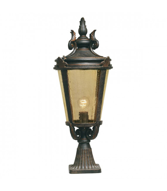 Lampada da parete Baltimora, bronzo e vetro ambra, grande