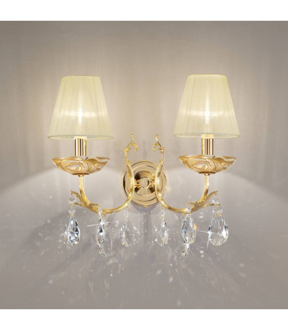 Klassische Wandleuchte VICTORIA 2 Gold 24 Karat 2 Glühbirnen