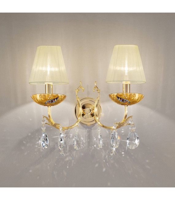 Applique classica VICTORIA 2 oro 24 carati 2 lampadine