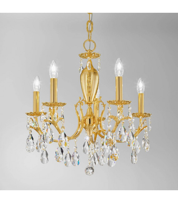 Klassischer Kerzenhalter VICTORIA 2 Gold 24 Karat 5 Glühbirnen