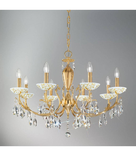 Candeliere classico VICTORIA 2 oro 24 carati 8 lampadine