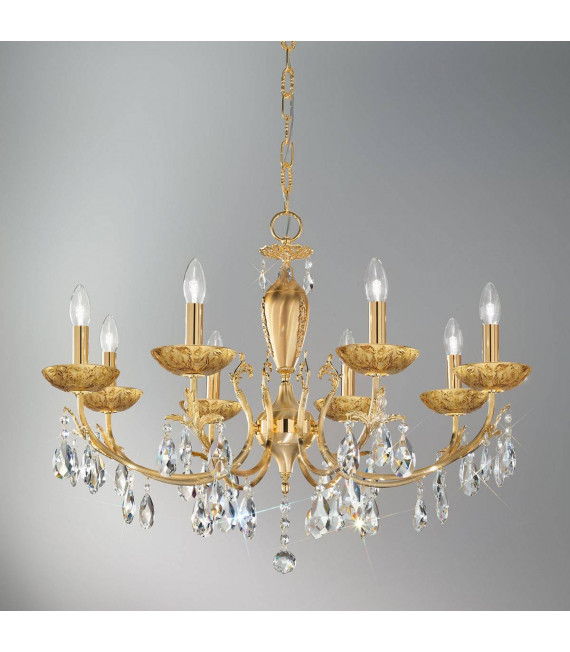 Candeliere classico VICTORIA 2 oro 24 carati 8 lampadine