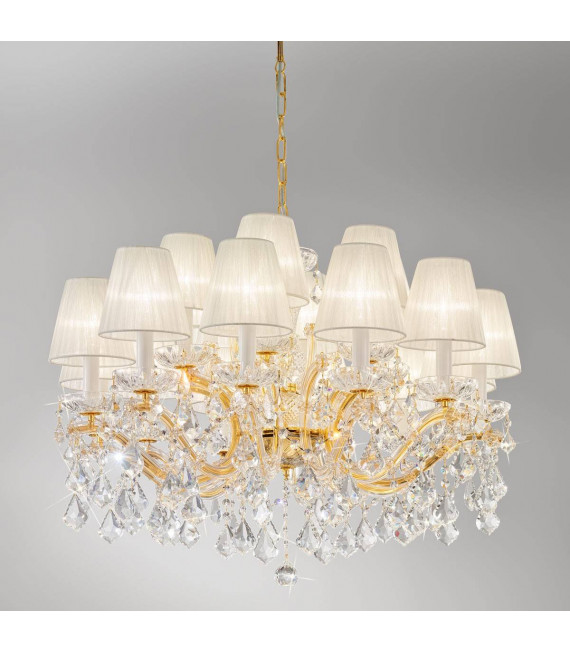 Klassischer Kerzenhalter MARIA LOUISE 24 Karat Gold 18 Glühbirnen