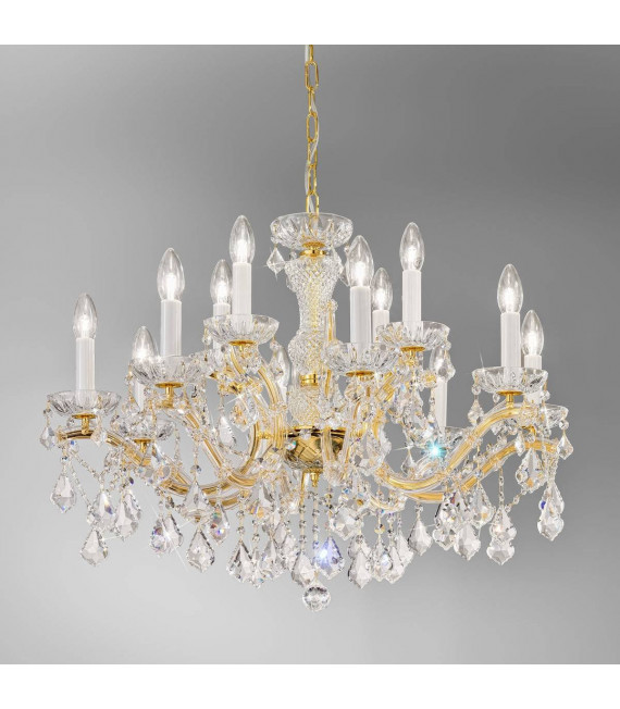 Klassischer Kerzenhalter MARIA LOUISE 24 Karat Gold 12 Glühbirnen