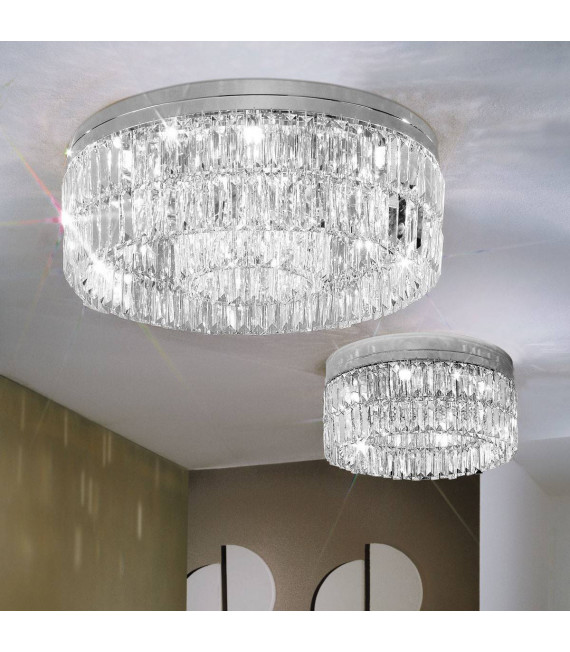 Plafoniera design PRISMA cromata 12 lampadine