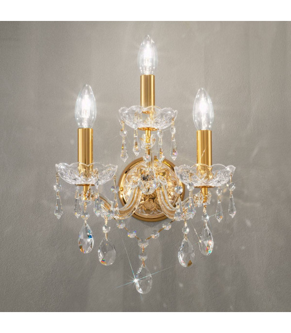 Applique classica SCHÖNBRUNN 24 carati oro 3 lampadine