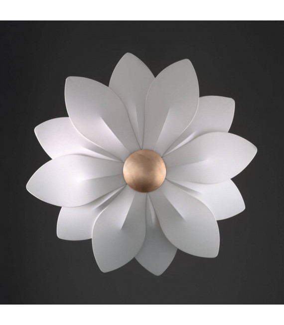 Applique murale design FIORE feuille d'or 6 ampoules