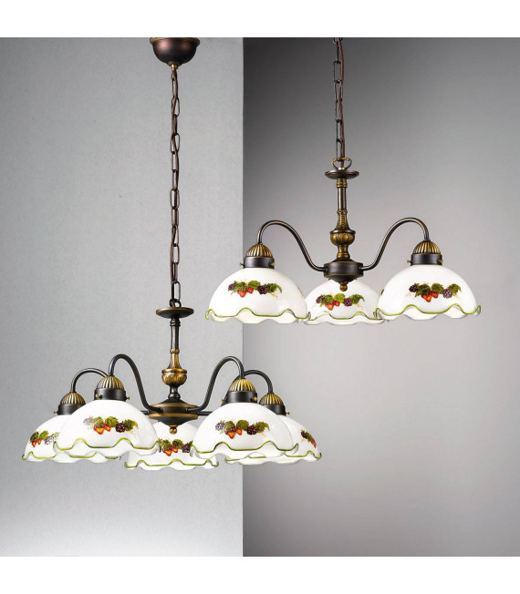 Candeliere accogliente stile NONNA ottone antico 3 lampadine