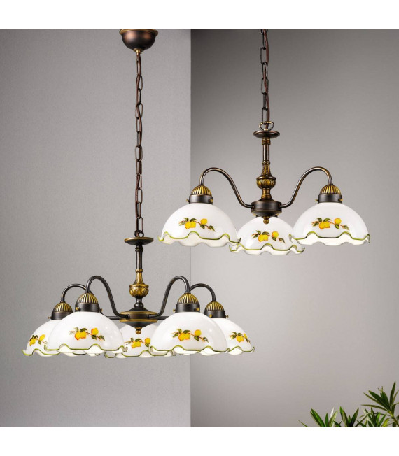 Chandelier style cosy NONNA laiton antique 3 ampoules