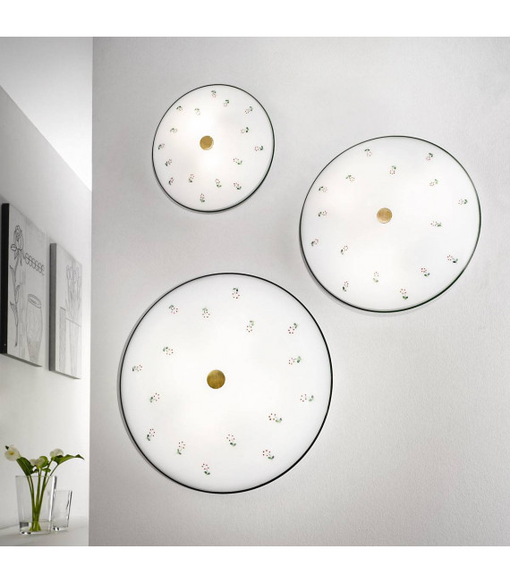 Plafoniera stile accogliente NONNA in ottone antico 3 lampadine